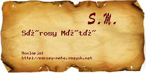 Sárosy Máté névjegykártya