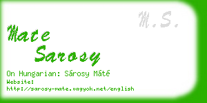mate sarosy business card